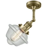 Innovations Lighting 203-AB-G534-LED Franklin Restoration Small Oxford LED 8 inch Antique Brass Sconce Wall Light in Seedy Glass, Franklin Restoration alternative photo thumbnail