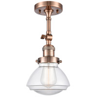 Innovations Lighting 203-AC-G322-LED Franklin Restoration Olean LED 7 inch Antique Copper Sconce Wall Light in Clear Glass, Franklin Restoration alternative photo thumbnail