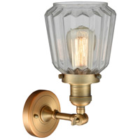 Innovations Lighting 203-BB-G142 Franklin Restoration Chatham 1 Light 6 inch Brushed Brass Sconce Wall Light in Clear Glass, Franklin Restoration alternative photo thumbnail