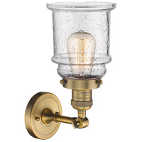 Innovations Lighting 203-BB-G184-LED Franklin Restoration Canton LED 7 inch Brushed Brass Sconce Wall Light in Seedy Glass, Franklin Restoration alternative photo thumbnail