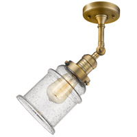 Innovations Lighting 203-BB-G184 Franklin Restoration Canton 1 Light 7 inch Brushed Brass Sconce Wall Light in Seedy Glass, Franklin Restoration alternative photo thumbnail