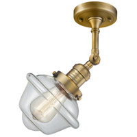 Innovations Lighting 203-BB-G532 Franklin Restoration Small Oxford 1 Light 8 inch Brushed Brass Sconce Wall Light in Clear Glass, Franklin Restoration alternative photo thumbnail