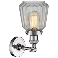 Innovations Lighting 203-PC-G142 Franklin Restoration Chatham 1 Light 6 inch Polished Chrome Sconce Wall Light in Clear Glass, Franklin Restoration alternative photo thumbnail