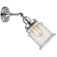 Innovations Lighting 203-PC-G184-LED Franklin Restoration Canton LED 7 inch Polished Chrome Sconce Wall Light in Seedy Glass, Franklin Restoration alternative photo thumbnail