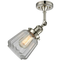 Innovations Lighting 203-PN-G142 Franklin Restoration Chatham 1 Light 6 inch Polished Nickel Sconce Wall Light in Clear Glass, Franklin Restoration alternative photo thumbnail