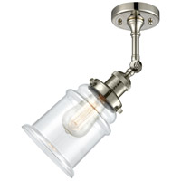 Innovations Lighting 203-PN-G182-LED Franklin Restoration Canton LED 7 inch Polished Nickel Sconce Wall Light in Clear Glass, Franklin Restoration alternative photo thumbnail