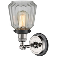 Innovations Lighting 203BP-PNBK-G142 Franklin Restoration Chatham 1 Light 6 inch Polished Nickel Sconce Wall Light in Clear Glass alternative photo thumbnail