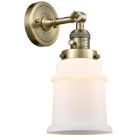 Innovations Lighting 203SW-AB-G181 Franklin Restoration Canton 1 Light 7 inch Antique Brass Sconce Wall Light in Matte White Glass, Franklin Restoration photo thumbnail