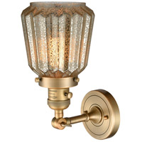 Innovations Lighting 203SW-BB-G146 Franklin Restoration Chatham 1 Light 6 inch Brushed Brass Sconce Wall Light in Mercury Glass, Franklin Restoration alternative photo thumbnail