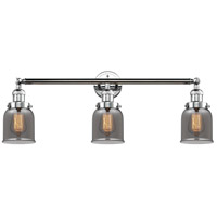 Innovations Lighting 205-PC-S-G53-LED Franklin Restoration Small Bell LED 30 inch Polished Chrome Bath Vanity Light Wall Light in Plated Smoke Glass, Franklin Restoration photo thumbnail