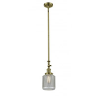 Innovations Lighting 206-AB-G262 Franklin Restoration Stanton 1 Light 6 inch Antique Brass Mini Pendant Ceiling Light in Incandescent, Clear Wire Mesh Glass, Franklin Restoration photo thumbnail