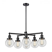 Innovations Lighting 207-6CR-OB-G202-8 Franklin Restoration Large Beacon 6 Light 31 inch Oil Rubbed Bronze Chandelier Ceiling Light in Incandescent, Clear Glass, Franklin Restoration photo thumbnail