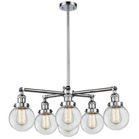 Innovations Lighting 207-6CR-PC-G202-8 Franklin Restoration Large Beacon 6 Light 31 inch Polished Chrome Chandelier Ceiling Light in Incandescent, Clear Glass, Franklin Restoration photo thumbnail