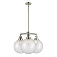 Innovations Lighting 207-PN-G202-10 Franklin Restoration X-Large Beacon 3 Light 24 inch Polished Nickel Chandelier Ceiling Light in Clear Glass, Franklin Restoration photo thumbnail