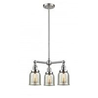 Innovations Lighting 207-SN-G58-LED Franklin Restoration Small Bell LED 19 inch Brushed Satin Nickel Chandelier Ceiling Light in Silver Plated Mercury Glass, Franklin Restoration photo thumbnail