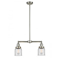 Innovations Lighting 209-SN-G52-LED Franklin Restoration Small Bell LED 21 inch Brushed Satin Nickel Chandelier Ceiling Light in Clear Glass, Franklin Restoration photo thumbnail