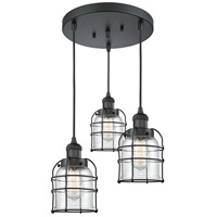 Innovations Lighting 211/3-BAB-G52-CE Franklin Restoration Small Bell Cage 3 Light 11 inch Black Antique Brass Multi-Pendant Ceiling Light in Clear Glass, Franklin Restoration photo thumbnail