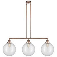Innovations Lighting 213-AC-S-G202-10-LED Franklin Restoration X-Large Beacon LED 42 inch Antique Copper Island Light Ceiling Light in Clear Glass, Franklin Restoration photo thumbnail