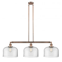 Innovations Lighting 213-AC-S-G72-L-LED Franklin Restoration X-Large Bell LED 42 inch Antique Copper Island Light Ceiling Light in Clear Glass, Franklin Restoration photo thumbnail