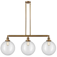 Innovations Lighting 213-BB-S-G202-10-LED Franklin Restoration X-Large Beacon LED 42 inch Brushed Brass Island Light Ceiling Light in Clear Glass, Franklin Restoration photo thumbnail