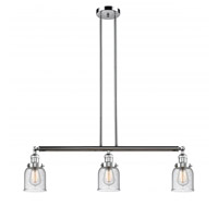 Innovations Lighting 213-PC-S-G54 Franklin Restoration Small Bell 3 Light 38 inch Polished Chrome Island Light Ceiling Light in Seedy Glass, Franklin Restoration photo thumbnail