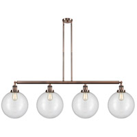 Innovations Lighting 214-AC-S-G202-8-LED Franklin Restoration Large Beacon LED 53 inch Antique Copper Island Light Ceiling Light in Clear Glass, Franklin Restoration thumb