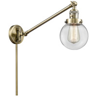 Innovations Lighting 237-AB-G202-6 Beacon 21 inch 60.00 watt Antique Brass Swing Arm Wall Light, Franklin Restoration thumb