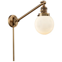 Innovations Lighting 237-BB-G201-6 Beacon 21 inch 60.00 watt Brushed Brass Swing Arm Wall Light, Franklin Restoration thumb