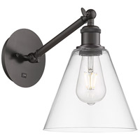 Innovations Lighting 317-1W-OB-GBC-82-LED Ballston Cone LED 8 inch Oil Rubbed Bronze Sconce Wall Light thumb