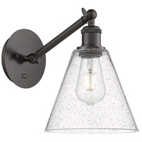Innovations Lighting 317-1W-OB-GBC-84-LED Ballston Cone LED 8 inch Oil Rubbed Bronze Sconce Wall Light thumb
