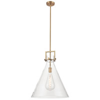 Innovations 411-1S-BK-18CL Transitional One Light Pendant from Newton Collection in Black Finish,