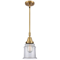 Innovations Lighting 447-1S-BB-G182 Franklin Restoration Canton 1 Light 7 inch Brushed Brass Mini Pendant Ceiling Light in Clear Glass photo thumbnail
