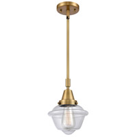 Innovations Lighting 447-1S-BB-G532 Franklin Restoration Small Oxford 1 Light 8 inch Brushed Brass Mini Pendant Ceiling Light in Clear Glass photo thumbnail