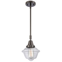 Innovations Lighting 447-1S-OB-G532-LED Franklin Restoration Small Oxford LED 8 inch Oil Rubbed Bronze Mini Pendant Ceiling Light in Clear Glass photo thumbnail
