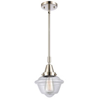 Innovations Lighting 447-1S-PN-G532-LED Franklin Restoration Small Oxford LED 8 inch Polished Nickel Mini Pendant Ceiling Light in Clear Glass photo thumbnail