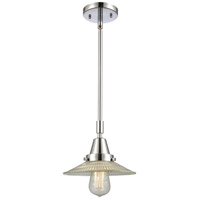 Innovations Lighting 447-1S-PC-G2-LED Franklin Restoration Halophane LED 9 inch Polished Chrome Mini Pendant Ceiling Light in Clear Halophane Glass thumb