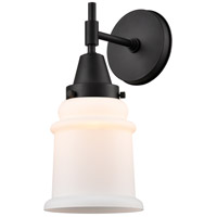 Innovations Lighting 447-1W-BK-G181-LED Caden LED 6 inch Matte Black Sconce Wall Light in Matte White Glass thumb