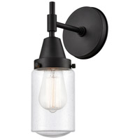 Innovations Lighting 447-1W-BK-G314 Caden 1 Light 5 inch Matte Black Sconce Wall Light in Seedy Glass thumb