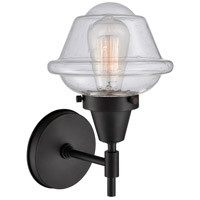 Innovations Lighting 447-1W-BK-G534-LED Caden LED 8 inch Matte Black Sconce Wall Light in Seedy Glass 447-1W-BK-G534_2.jpg thumb