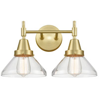 Innovations Lighting 447-2W-SB-CL Caden 2 Light 17 inch Satin Brass Bath Vanity Light Wall Light in Clear Glass thumb