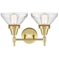 Innovations Lighting 447-2W-SB-CL-LED Caden LED 17 inch Satin Brass Bath Vanity Light Wall Light in Clear Glass 447-2W-SB-CL_2.jpg thumb