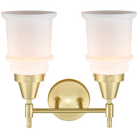Innovations Lighting 447-2W-SB-G181-LED Caden LED 15 inch Satin Brass Bath Vanity Light Wall Light in Matte White Glass 447-2W-SB-G181_2.jpg thumb