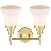Innovations Lighting 447-2W-SB-G191 Caden 2 Light 15 inch Satin Brass Bath Vanity Light Wall Light in Matte White Glass 447-2W-SB-G191_2.jpg thumb