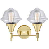Innovations Lighting 447-2W-SB-G532 Caden 2 Light 17 inch Satin Brass Bath Vanity Light Wall Light in Clear Glass 447-2W-SB-G532_2.jpg thumb