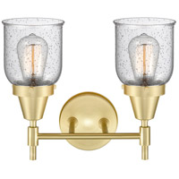 Innovations Lighting 447-2W-SB-G54-LED Caden LED 14 inch Satin Brass Bath Vanity Light Wall Light in Seedy Glass 447-2W-SB-G54_2.jpg thumb