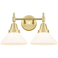 Innovations Lighting 447-2W-SB-W Caden 2 Light 17 inch Satin Brass Bath Vanity Light Wall Light in White Glass thumb