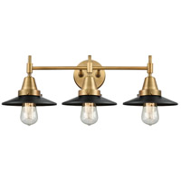 Innovations Lighting 447-3W-BB-M6-BK-LED Caden LED 26 inch Brushed Brass Bath Vanity Light Wall Light thumb