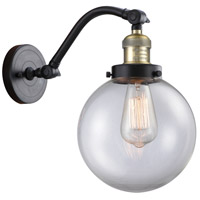 Innovations Lighting 515-1W-BAB-G202-8-LED Franklin Restoration Large Beacon LED 8 inch Black Antique Brass Sconce Wall Light in Clear Glass, Franklin Restoration photo thumbnail