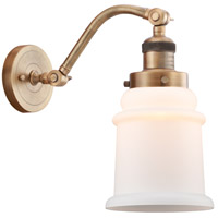 Innovations Lighting 515-1W-BB-G181 Franklin Restoration Canton 1 Light 7 inch Brushed Brass Sconce Wall Light in Matte White Glass, Franklin Restoration photo thumbnail