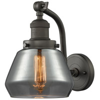 Innovations Lighting 515-1W-OB-G173-LED Franklin Restoration Fulton LED 7 inch Oil Rubbed Bronze Sconce Wall Light in Plated Smoke Glass, Franklin Restoration photo thumbnail